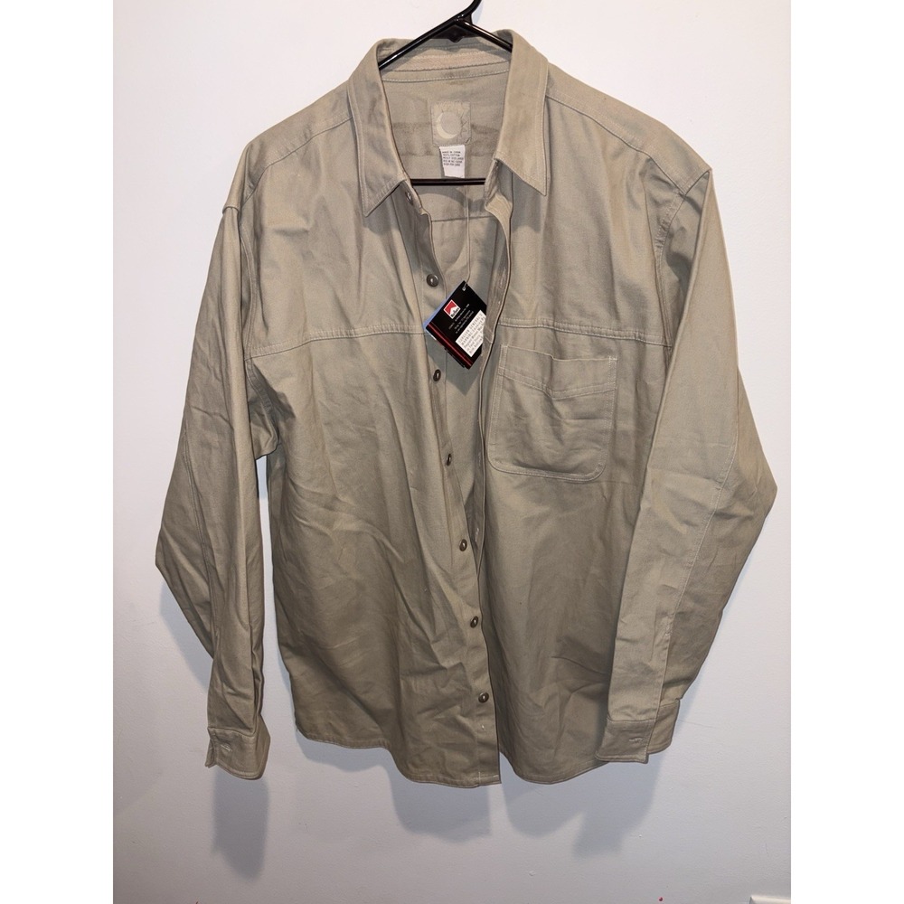 Vintage Marlboro Gear '99 Shirt Khaki Canvas Ranch Western NWT Men's Large Y2K